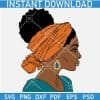 Earrings and headband Afro woman SVG