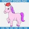 Baby Unicorn with Santa Hat SVG