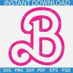 Pink Letter B Barbie Transparent SVG