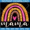 Mama Boho Rainbow for black T-shirt SVG