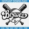 Braves Baseball sticks and ball SVG