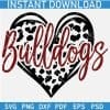 Bulldogs Leopard Prints Heart Symbol SVG