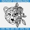 Floral Cheetah Head SVG