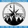 Compass with Mountain SVG,
