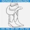Cowboy Boots with Hat SVG