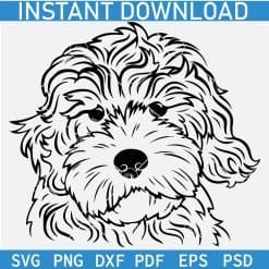 Doodle Dog Head SVG