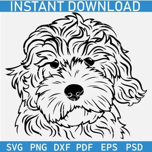 Doodle Dog Head SVG