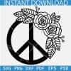 Floral Peace Sign SVG