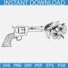 Floral Pistol SVG,