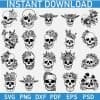 Floral Laughing Skull Bundle SVG,