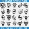 Happy Skull Bundle Flowers SVG