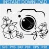 Floral Camera SVG,