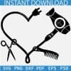 Hairdresser Tools Heart Symbol SVG