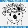  Koala With Flower SVG