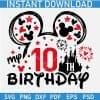 My 10th Birthday Mickey Ears SVG
