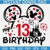 My 13th Birthday Mickey Ears SVG