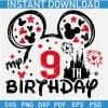 My 9th Birthday Mickey Ears SVG