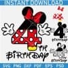4th Birthday Minnie Ears Number SVG