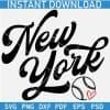 New York Baseball Ball Heart SVG
