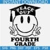 Peace Out Fourth Grade Graduation Hat Smile SVG