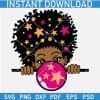 Peeking Afro Girl with Balloon SVG