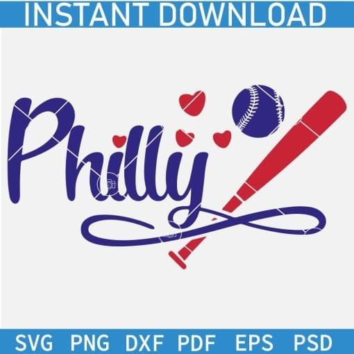 Philly Baseball with stick SVG