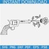Pistol with Flowers Icon SVG