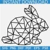 Polygonal Bunny Line Art SVG,
