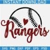 Rangers Baseball Ball SVG