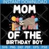 Mom of the Birthday Boy Sloth SVG