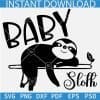 Baby Sloth Sleeping on a branch SVG