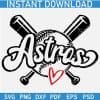 Astros baseball ball and Hit Sticks SVG