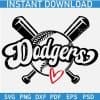 Dodgers Baseball sticks and ball SVG