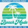 Palm Trees Inside Retro Circle Beach Mode SVG