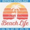 Beach Life Retro Sun SVG