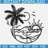 Sunset on Beach Scene SVG