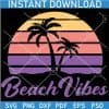 Beach vibes Retro Sun SVG