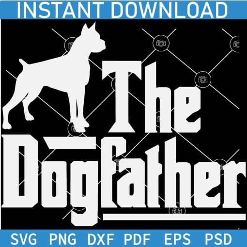 Pitbull Dog Father White SVG
