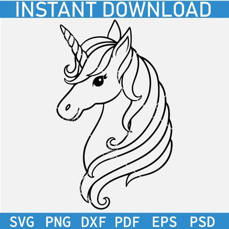 unicorn-head-outline-svg-unicorn-head-sketch-svg-unicorn-vector-svg
