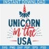 Unicorn in the USA SVG