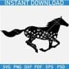 Floral Racing Horse Silhouette SVG