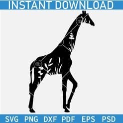 Floral Walking Giraffe SVG