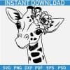Floral Baby Giraffe Head SVG
