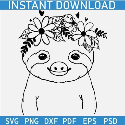 Floral Pig Head SVG