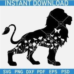 Floral Lion SVG