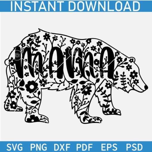 Floral Mama Bear SVG