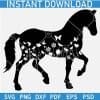 Floral Horse Stencil SVG