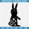 Floral Bunny Silhouette SVG