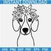 Floral Dachshund Head SVG