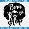 Born to Shop Afro Woman with sunglasses SVG